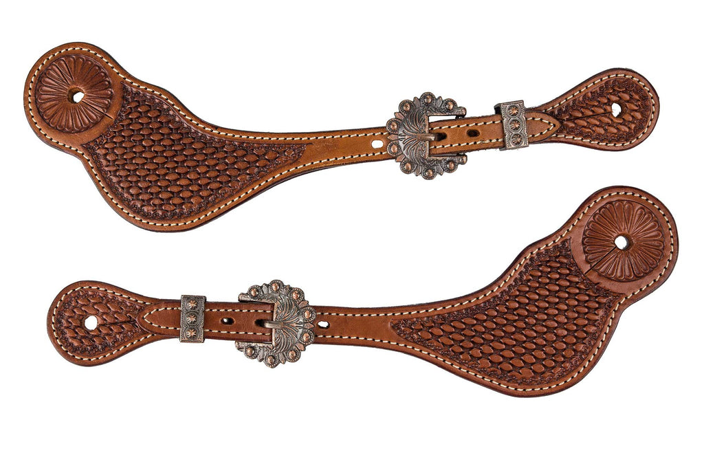 Western Spur Straps with Antique Finish Buckle Set