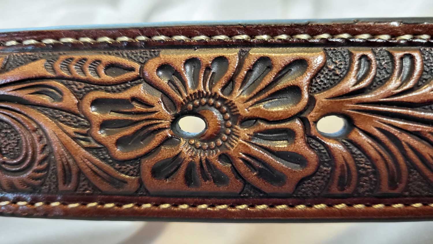 Richly Tooled Western Belt - Size 34