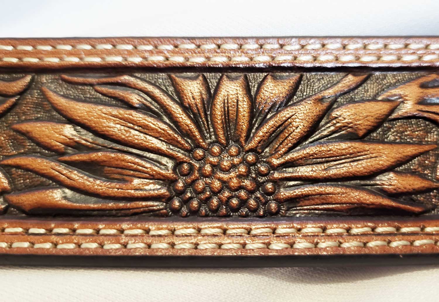 Nocona Western Belt with Rich Sunflower Tooling