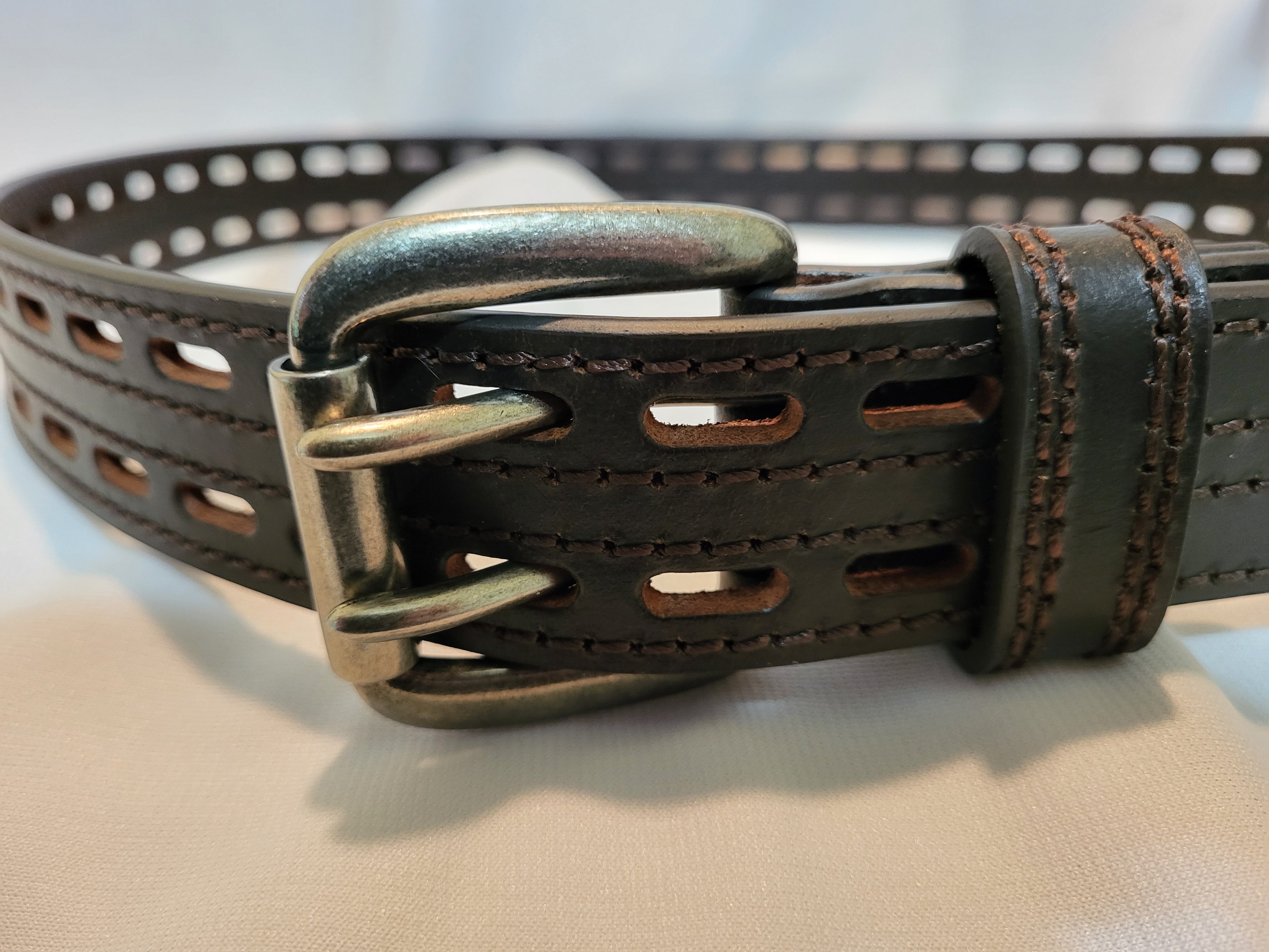 Slotted Leather Work Belt