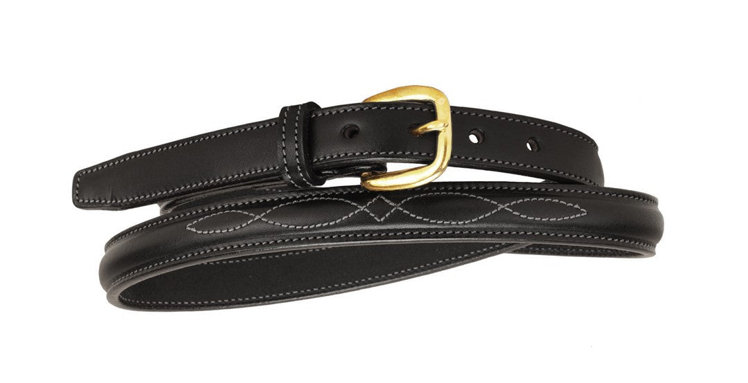 Tory Leather Fancy Stitched English Belt - Black 24