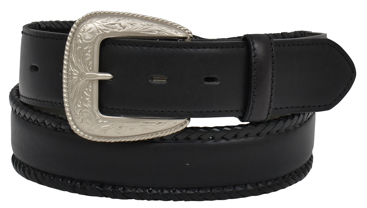 Men's Western Belt with Braided Edges