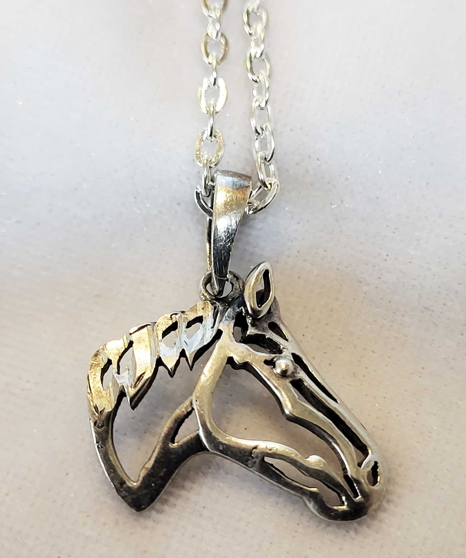 Sterling Silver Horse Head Necklace