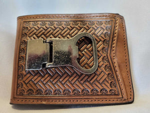 Nocona Tooled Leather Money Clip