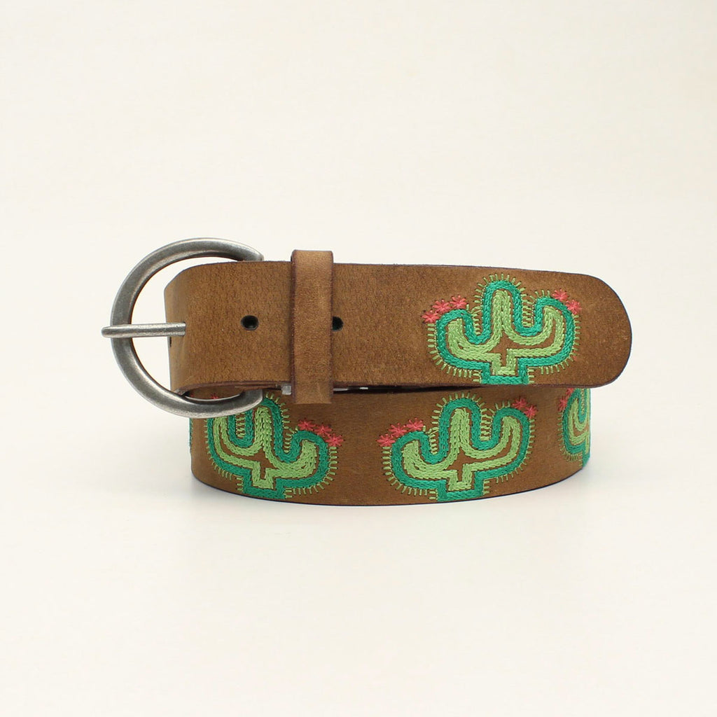 Embroidered Cactus Western Belt