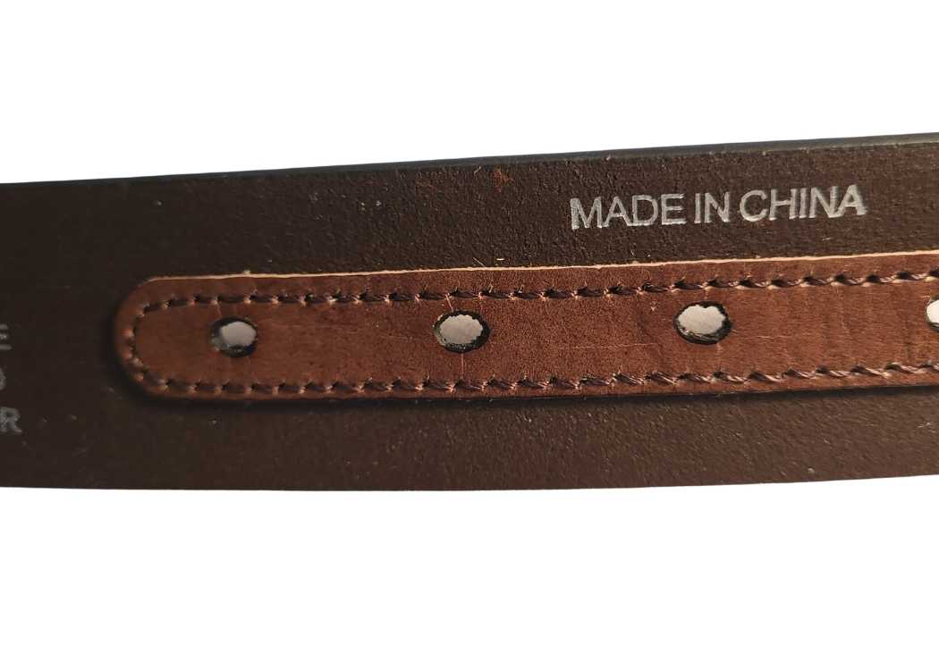 Vintage Style Leather Belt with American Eagle Tooling