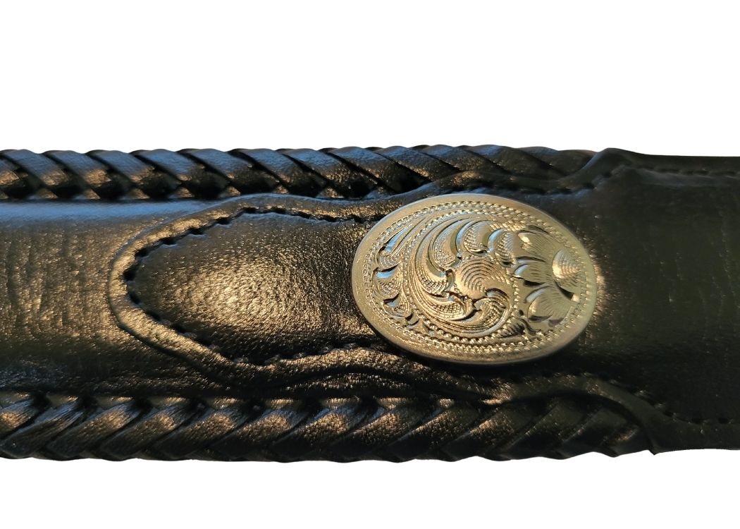 Men's Western Belt with Braided Edges