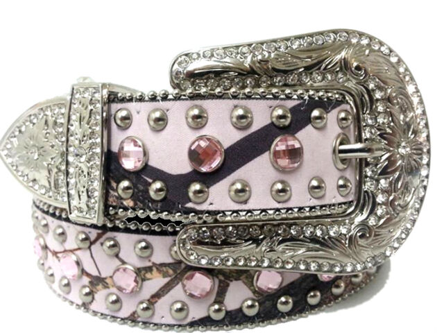 Girls Pink Camo Bling Belt  Size 20"