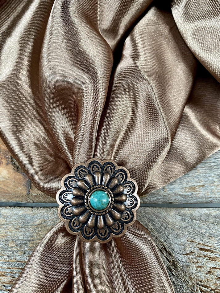 Copper & Turquoise Wild Rag Scarf Slide