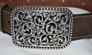 Girls Ariat Belt with Embroidered Flowers