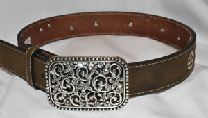 Girls Ariat Belt with Embroidered Flowers